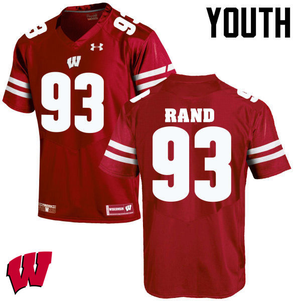 Wisconsin Badgers Youth #93 Garrett Rand NCAA Under Armour Authentic Red College Stitched Football Jersey GS40Y80KI